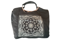 Sac cabas femme noir et rose