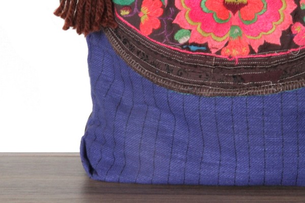 Sac épaule Femme Fait Main – Broderie Traditionnelle Bédouine, Coton Multicouleur Vintage