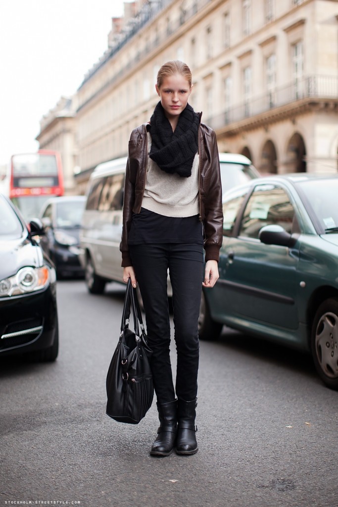 sac avec veste cuir