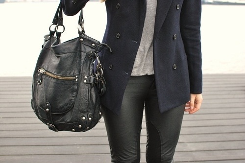 sac a main noir cuir