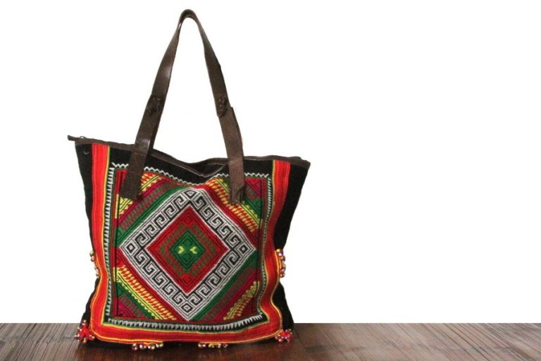 Pochette En Laine MZ Commerce équitable - Motif Aztèque - Sac Maquillage Boho - Fait Main Mexique